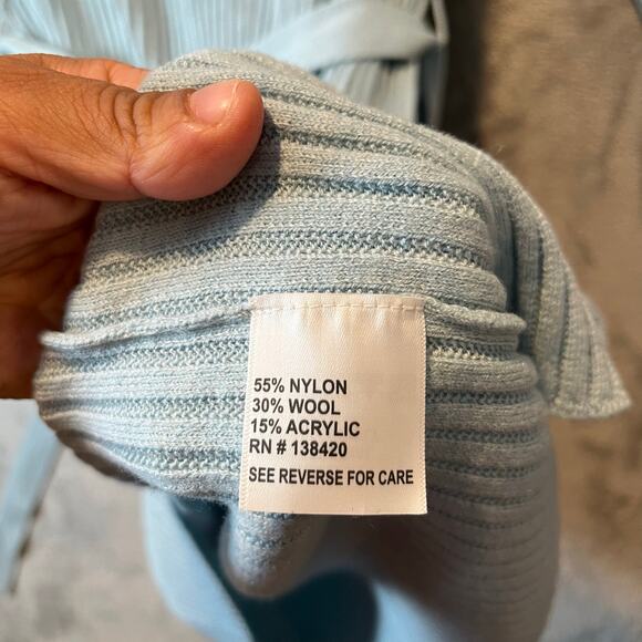 Etcetera Ribbed Knit Midi‎ Sweater Dress Size Large Wool Blend Blue New *Flawed - Picture 8 of 9